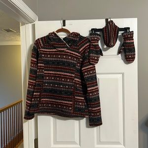 sweater set with mittens and headband